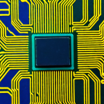 **

A close-up, slightly abstracted, colorful representation of the internal structure of a computer chip, emphasizing the intricate network of logic gates. Use vibrant blues, greens, and yellows to highlight the flow of data and processing within the chip.

**