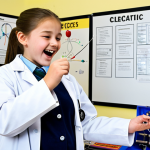 자기장과 전기장 - **Prompt:** A brightly lit science lab. A young student, fully clothed in a lab coat, is excitedly o...