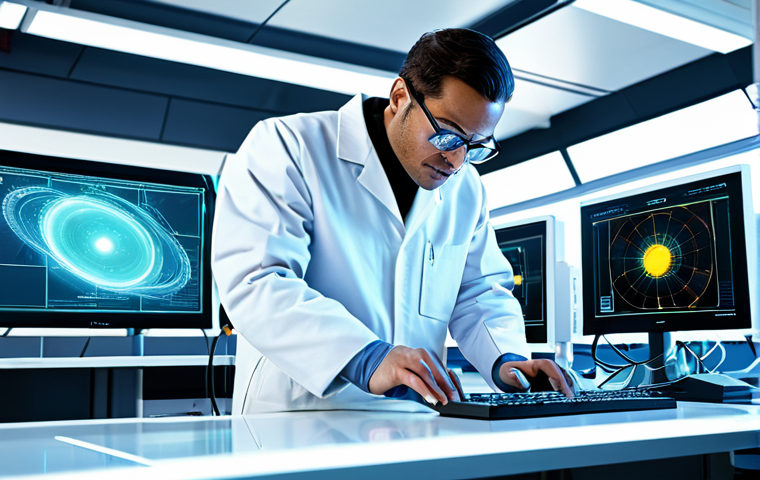 자기장과 전기장 - **Prompt:** A modern power plant control room. Engineers, in professional attire and fully clothed, ...