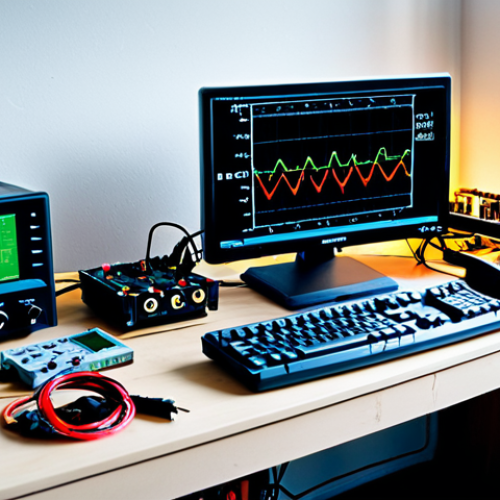 Home 23 전기회로 설계 - **Subject:** A well-organized electronics workbench
* **Clothing/Appearance:** N/A (focus on t...