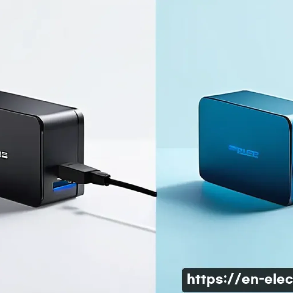 전력 전환 장치 - **Prompt:** A visually striking split image showcasing the evolution of power conversion technology....