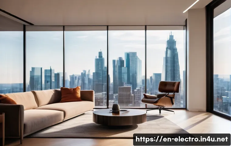 자동 제어 시스템 개론 - **Prompt:** A cozy and elegantly designed living room in a smart home, bathed in warm, natural light...