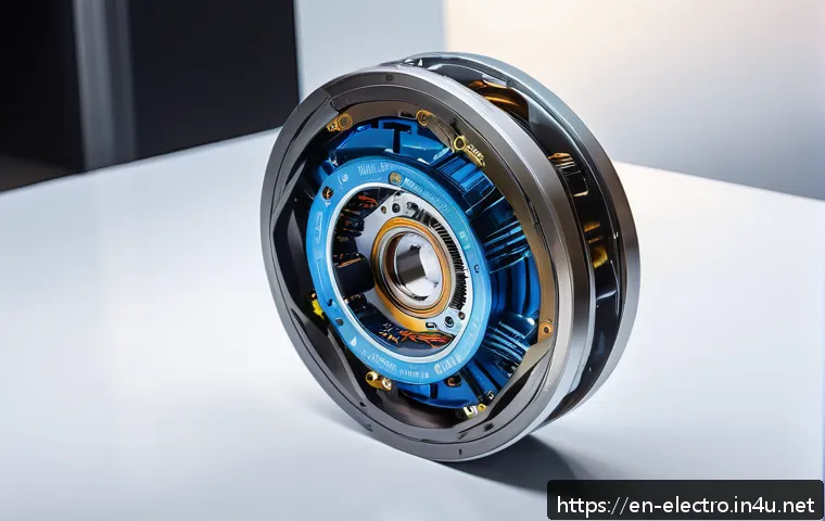 전기기기 시스템 설계 - A highly detailed cutaway illustration of a next-generation electric motor using neodymium-iron-boro...